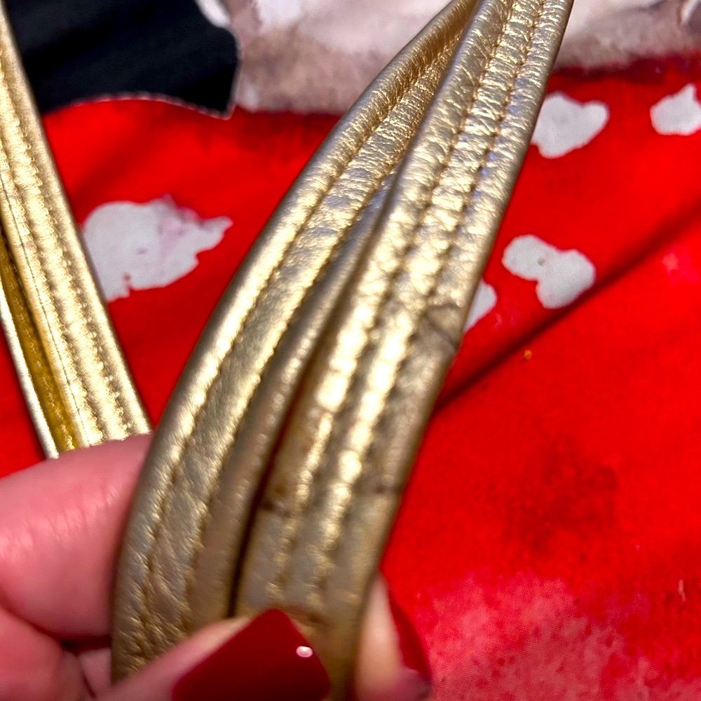 Coach Signature Laura “Secret Admirer” Gold & Brown Lrg Tote Bag w/ Charm & Tag - Picture 8 of 10